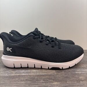 KURU Flex Via Women's 11 Wide Sneaker Jet Black White Mesh Lace Up Shoe Running